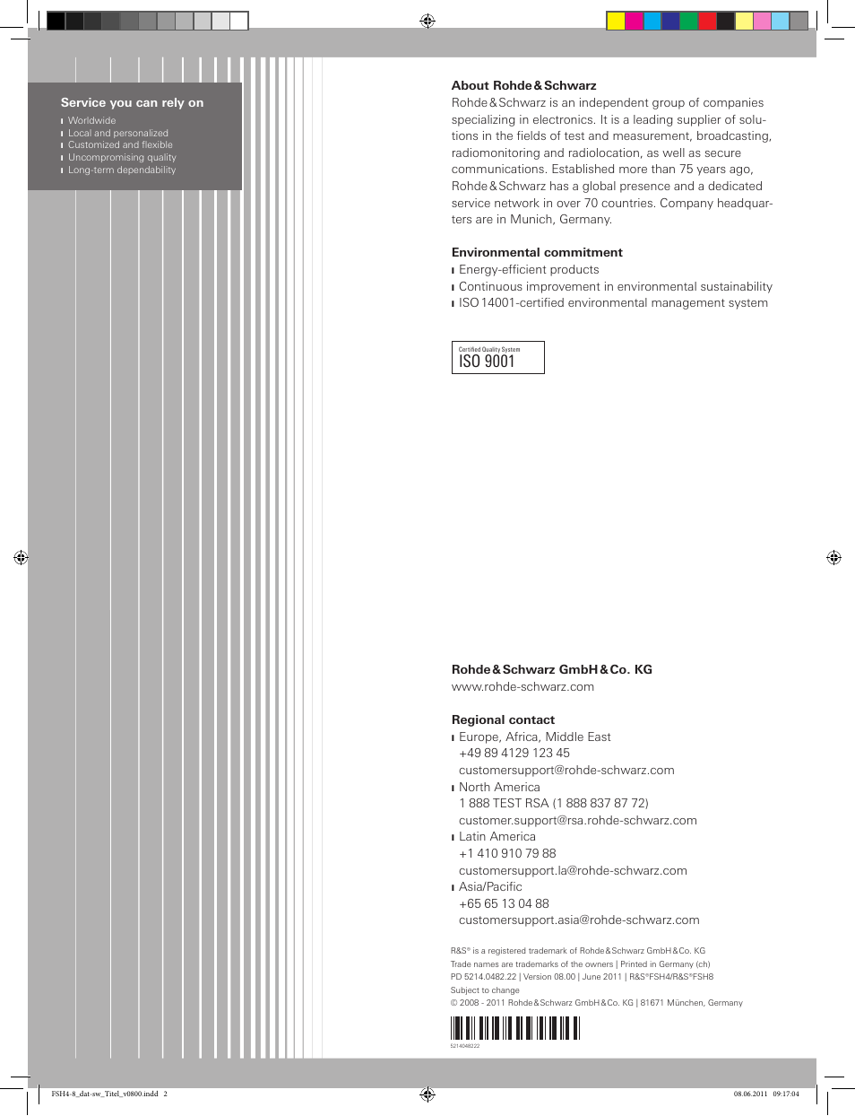 Iso 9001 | Atec Rohde-Schwarz-FSH-Z1 User Manual | Page 28 / 28