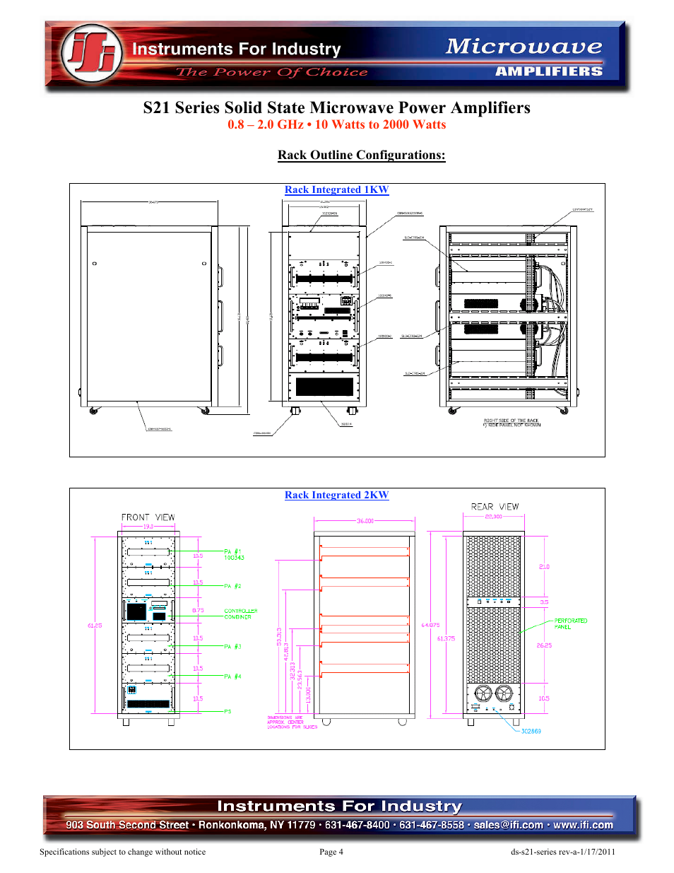 S21 series solid state microwave power amplifiers | Atec IFI-S21 Series User Manual | Page 4 / 4