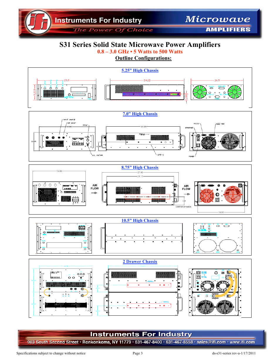 S31 series solid state microwave power amplifiers | Atec IFI-S31 User Manual | Page 3 / 4