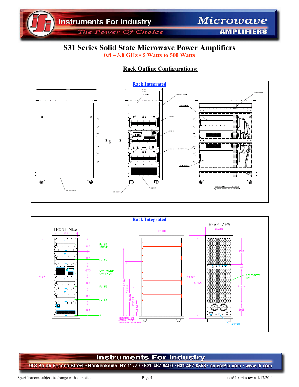 S31 series solid state microwave power amplifiers | Atec IFI-S31 User Manual | Page 4 / 4