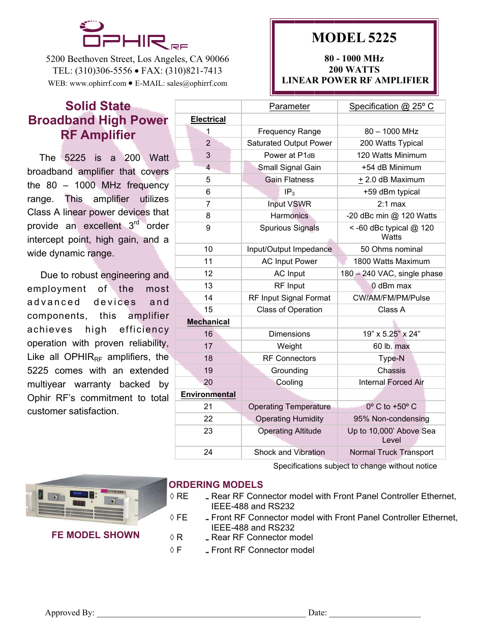 Atec Ophir-5225 User Manual | 2 pages