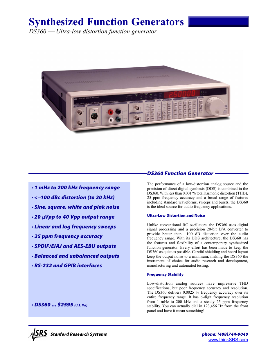 Atec Rohde-Schwarz-DS360 User Manual | 4 pages