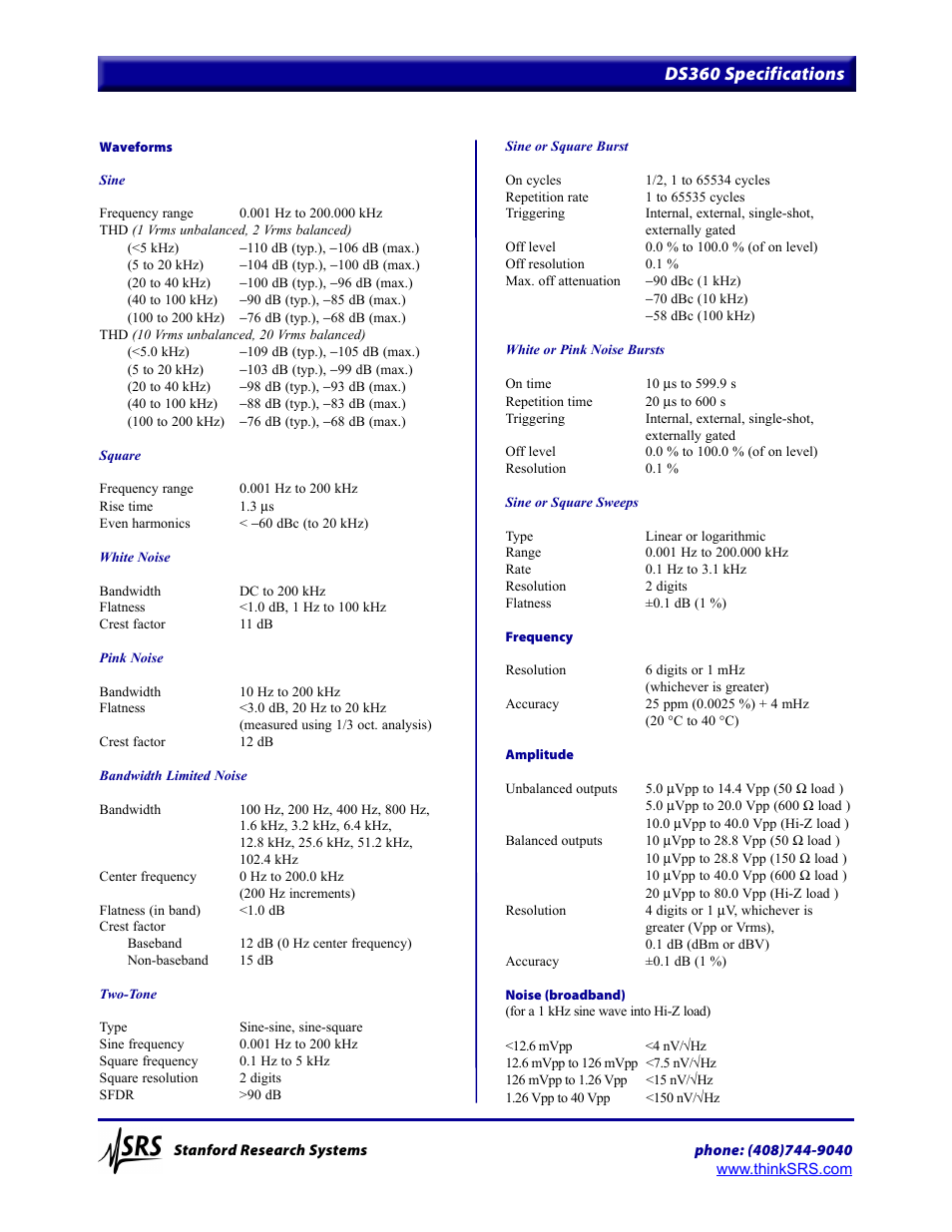 Ds360 specifications | Atec Rohde-Schwarz-DS360 User Manual | Page 3 / 4