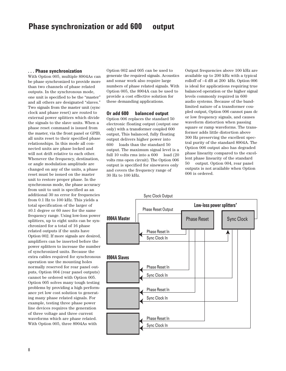 Phase synchronization or add 600 ω output | Atec HP-Agilent-8904A User Manual | Page 8 / 12