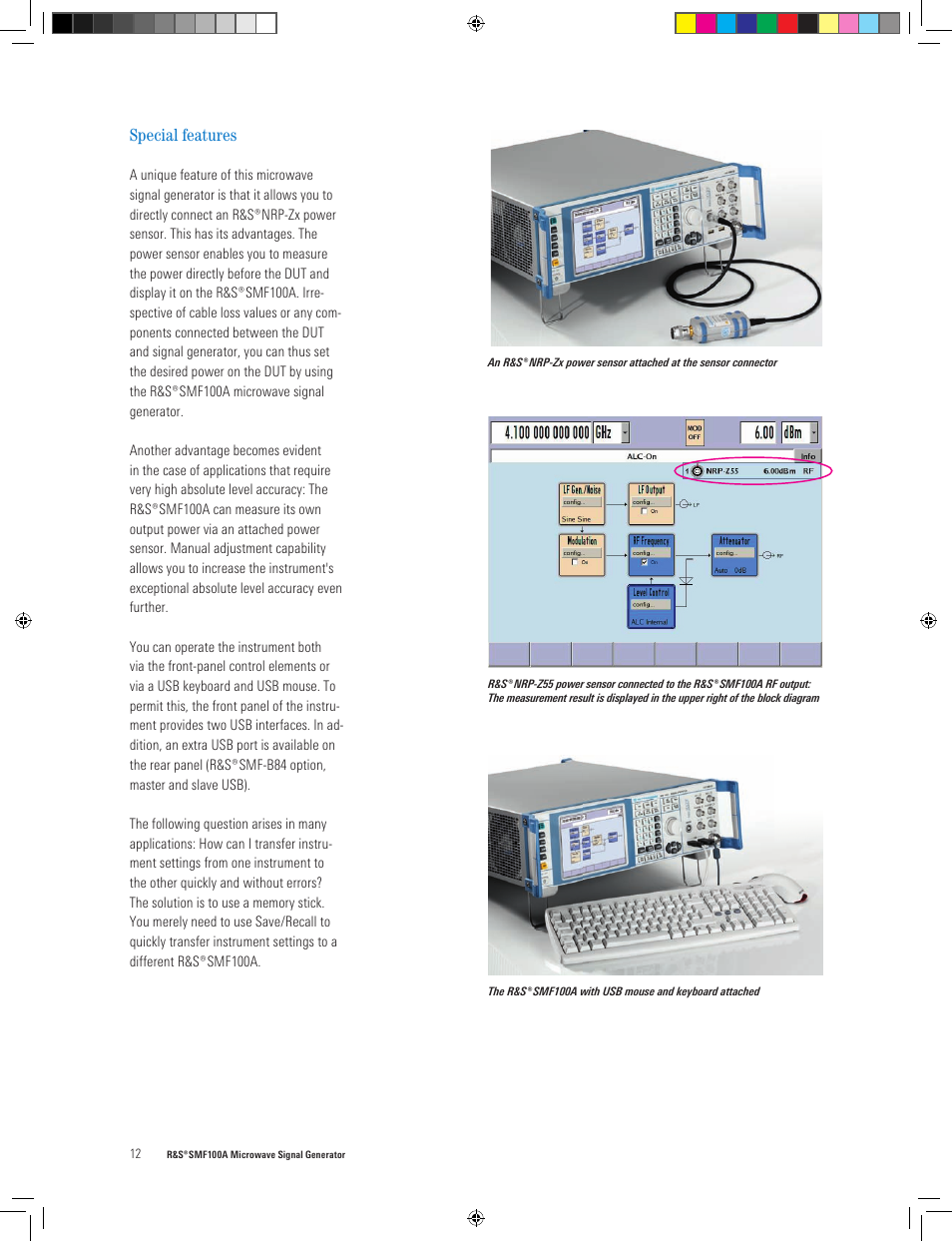 Special features | Atec Rohde-Schwarz-SMF100A User Manual | Page 12 / 16