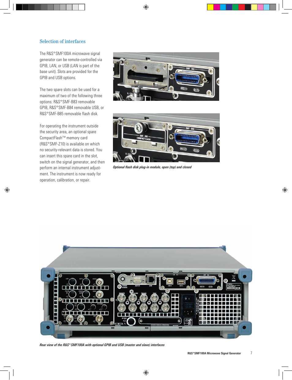 Selection of interfaces | Atec Rohde-Schwarz-SMF100A User Manual | Page 7 / 16