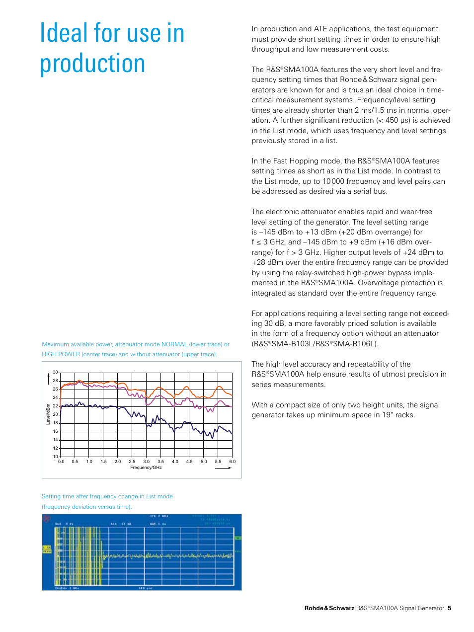 Ideal﻿for﻿use﻿in﻿ ﻿production | Atec Rohde-Schwarz-SMA100A User Manual | Page 5 / 16