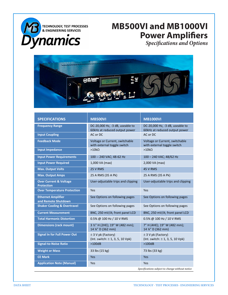 Atec MB-Dynamics-MB1000VI User Manual | 3 pages