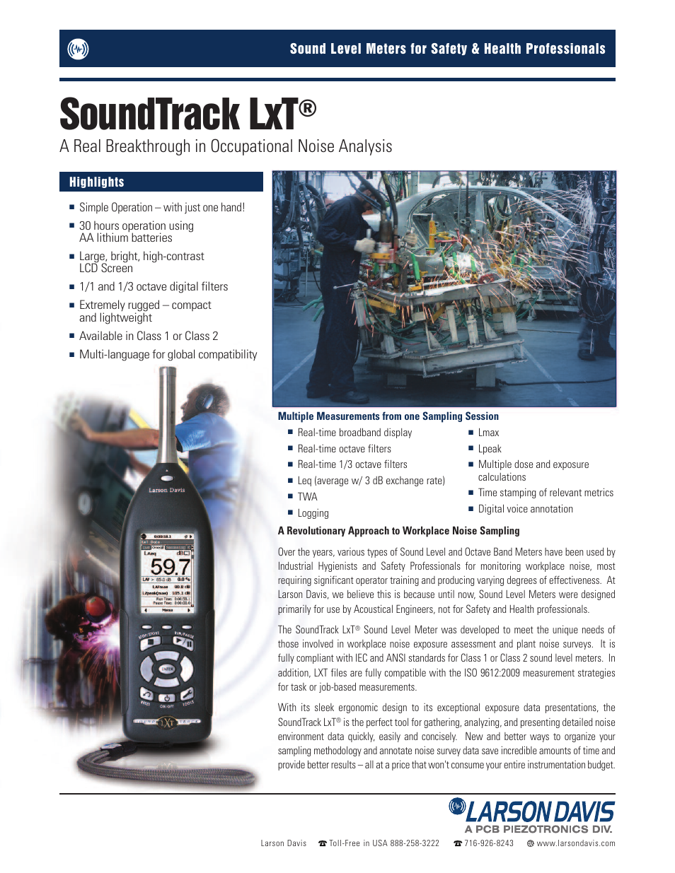 Atec Larson-Davis-SoundTrackLxT User Manual | 4 pages