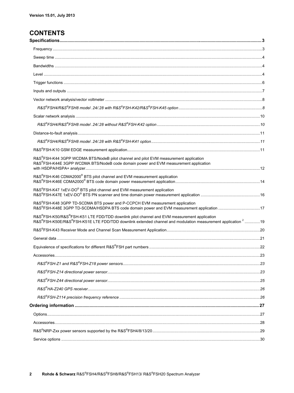 Atec Rohde-Schwarz-FSH Series User Manual | Page 2 / 32
