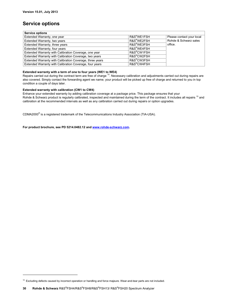 Service options | Atec Rohde-Schwarz-FSH Series User Manual | Page 30 / 32