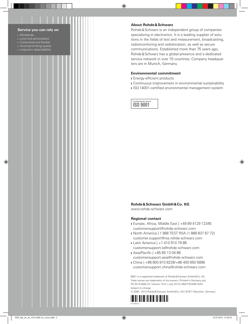 Iso 9001 | Atec Rohde-Schwarz-FSH Series User Manual | Page 32 / 32