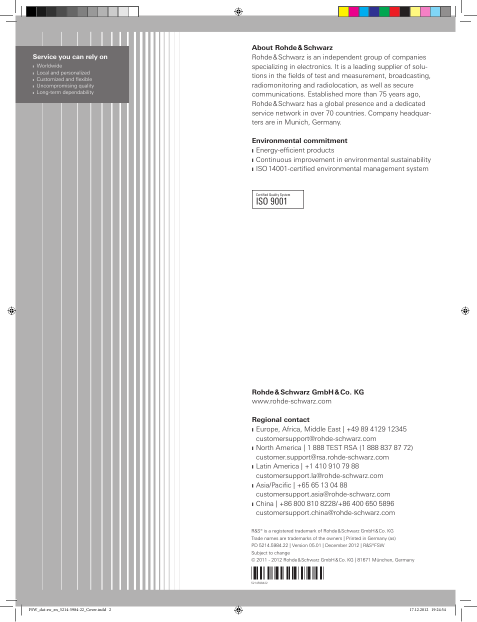 Iso 9001 | Atec Rohde-Schwarz-FSW User Manual | Page 32 / 32