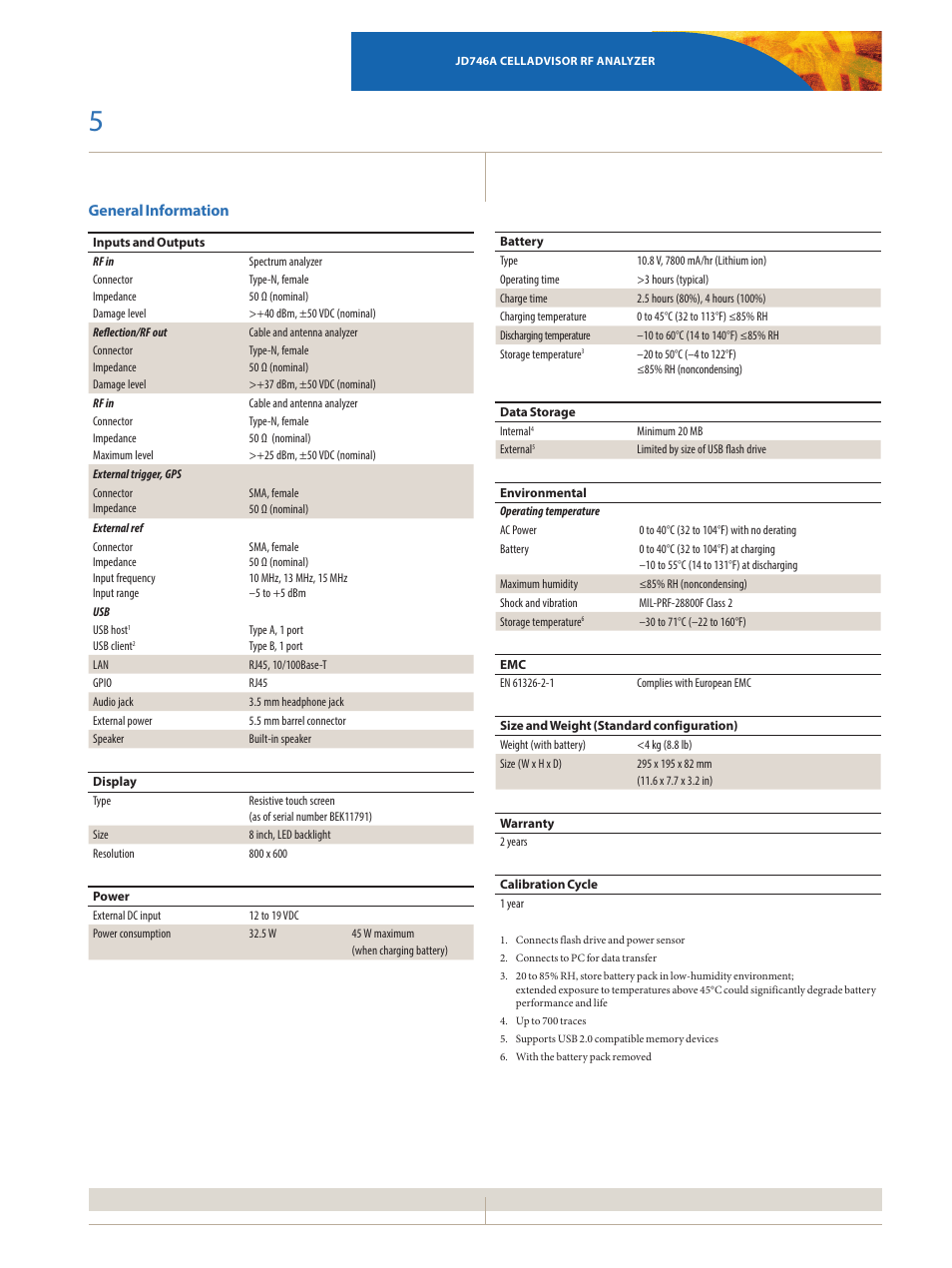 General information | Atec JDSU-JD746A User Manual | Page 5 / 8