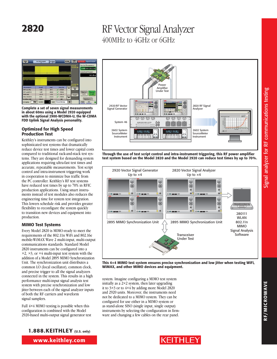 Rf vector signal analyzer | Atec Keithley-2820 User Manual | Page 5 / 12