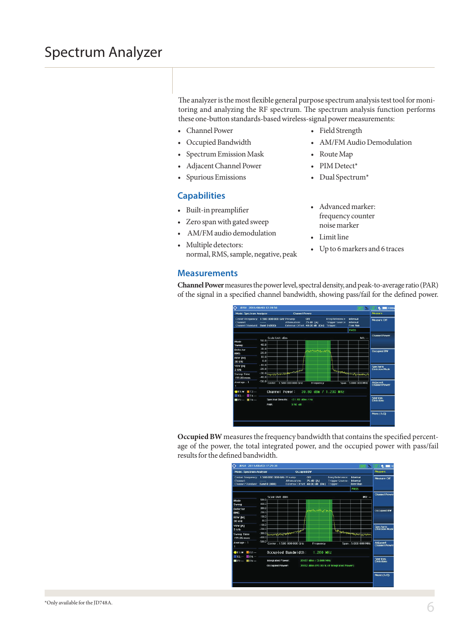 Spectrum analyzer | Atec JDSU-JD748A-JD788A User Manual | Page 6 / 24