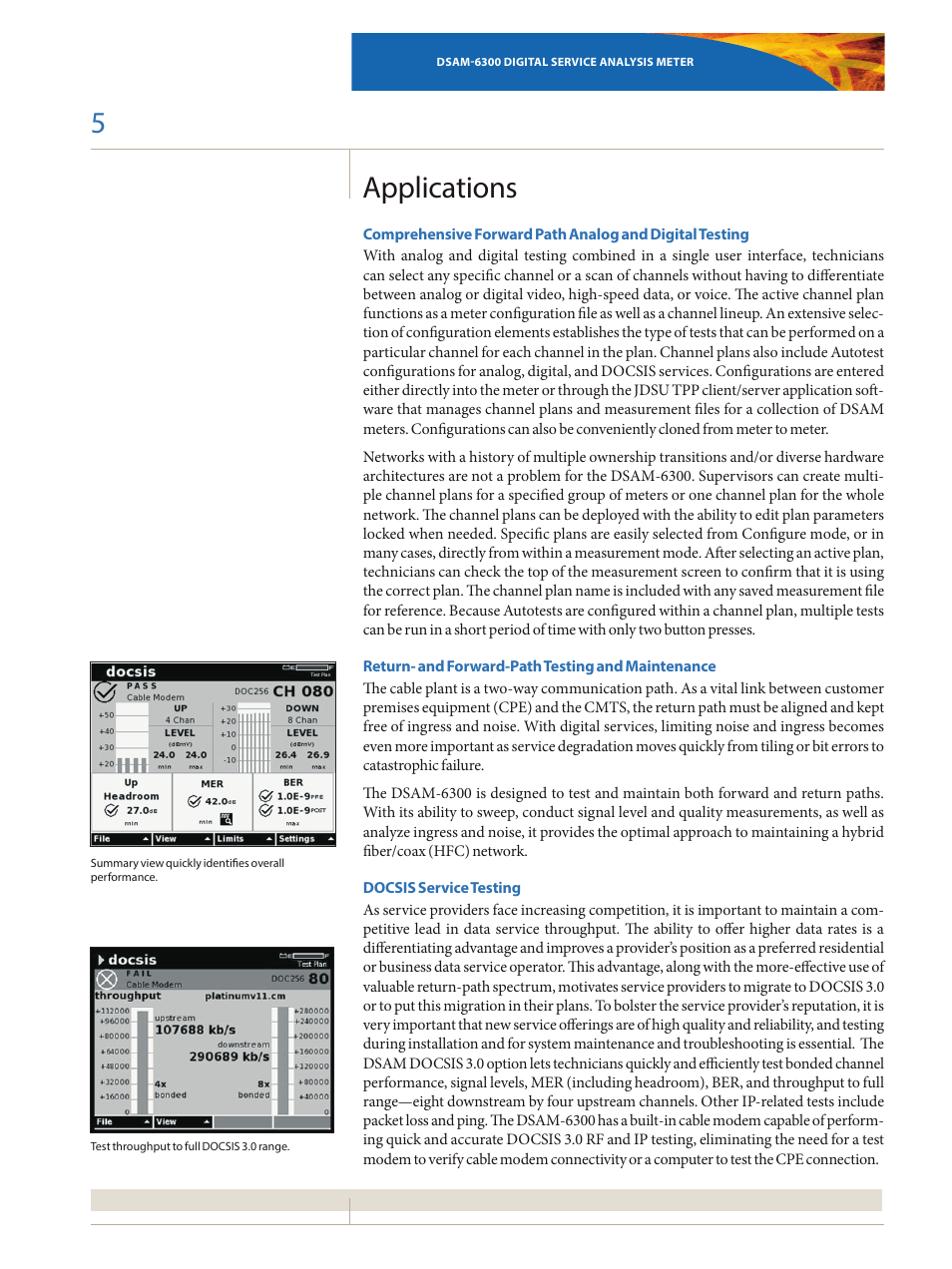 Applications | Atec JDSU-DSM-6300 User Manual | Page 5 / 12