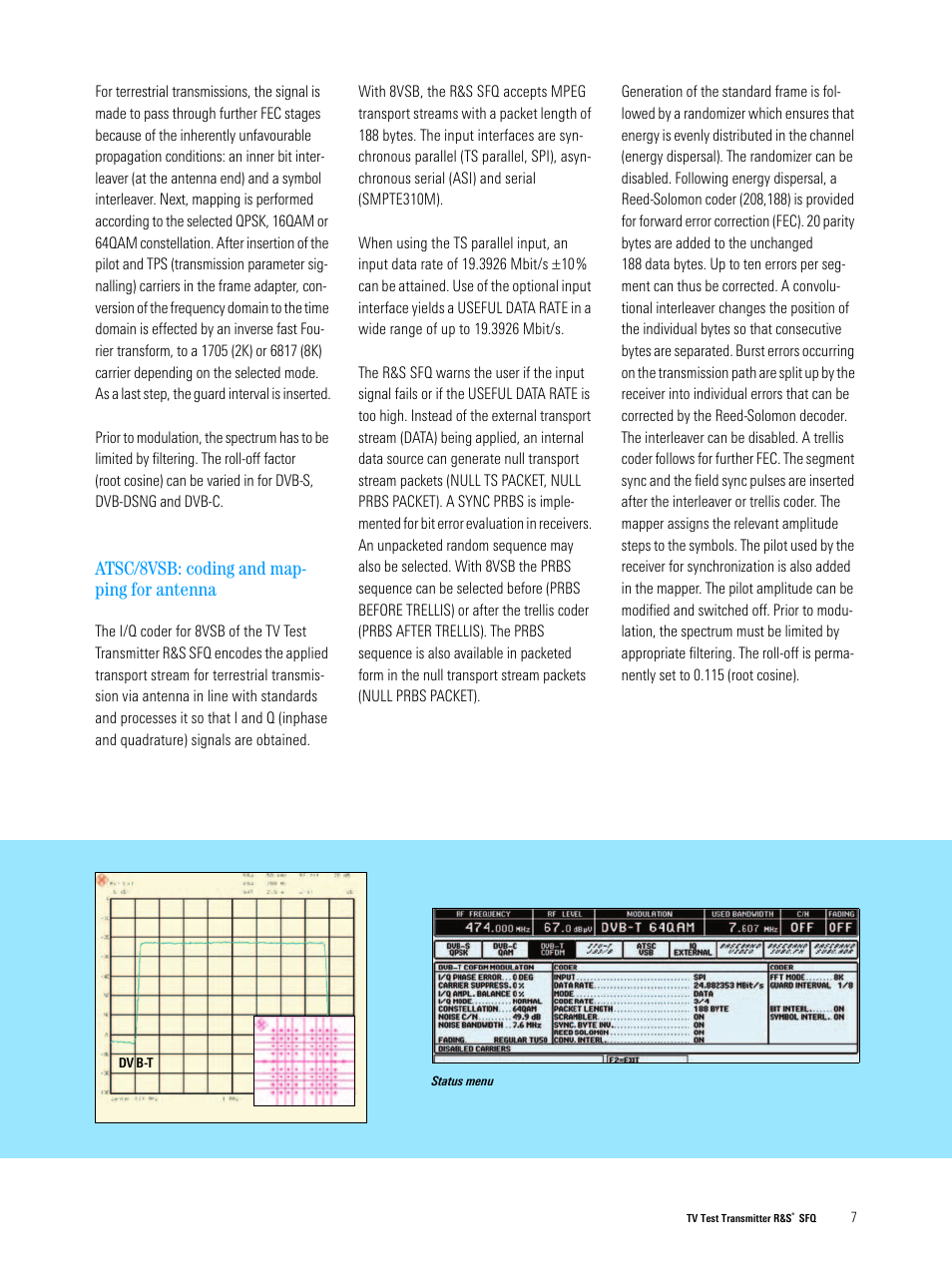 Atsc/8vsb: coding and map- ping for antenna | Atec Rohde-Schwarz-SFQ Series User Manual | Page 7 / 20