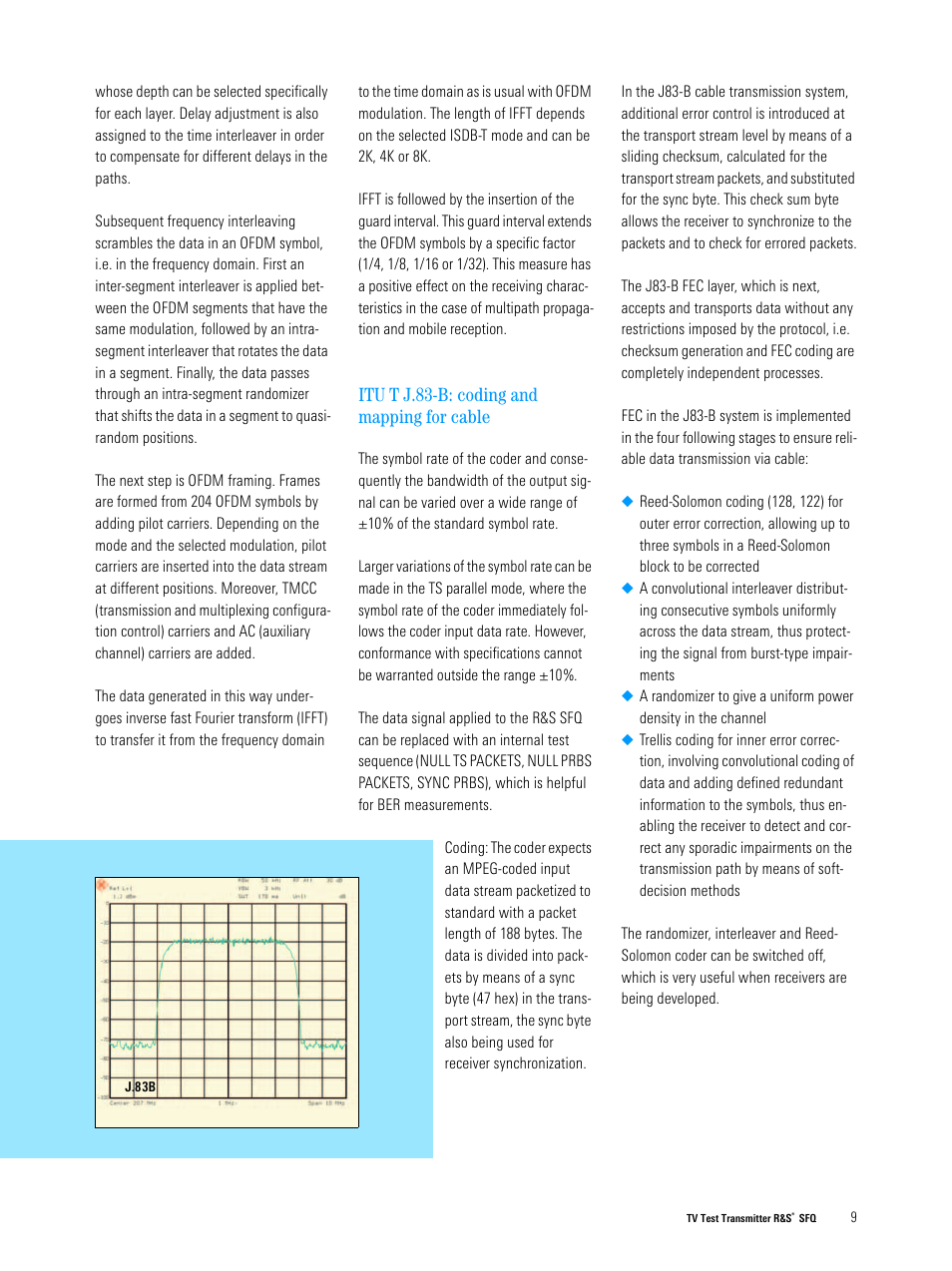 Itu t j.83-b: coding and mapping for cable | Atec Rohde-Schwarz-SFQ Series User Manual | Page 9 / 20