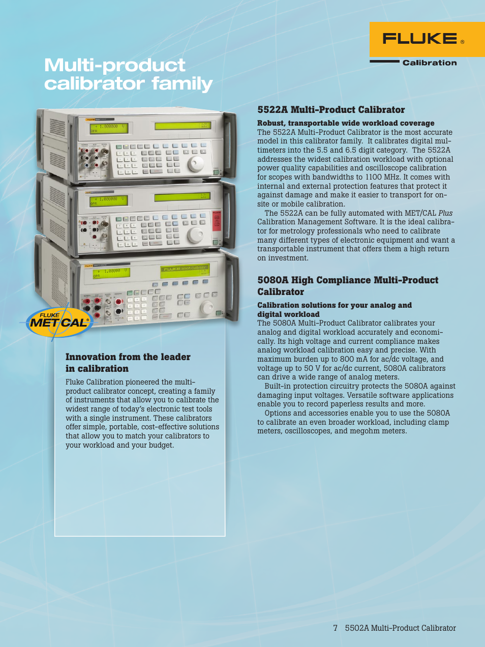 Multi-product calibrator family | Atec Fluke-5502A User Manual | Page 7 / 8