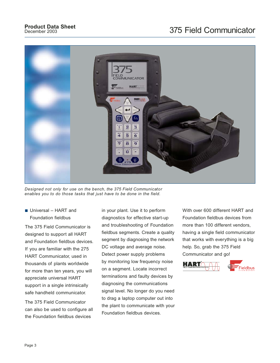 375 field communicator | Atec Fisher-Rosemount-HART-375 User Manual | Page 3 / 8