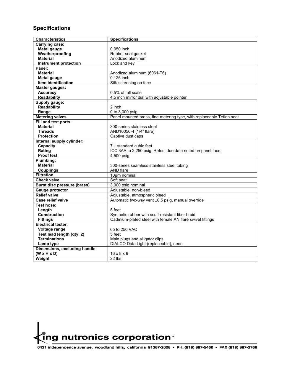 Specifications | Atec King-Nutronics-3112 User Manual | Page 3 / 3