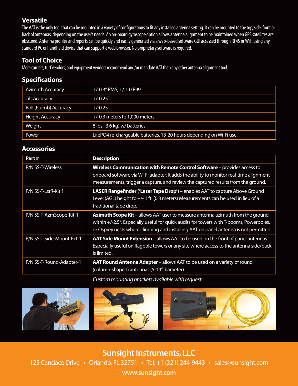 Sunsight instruments, llc | Atec Sunsight-AAT User Manual | Page 2 / 2