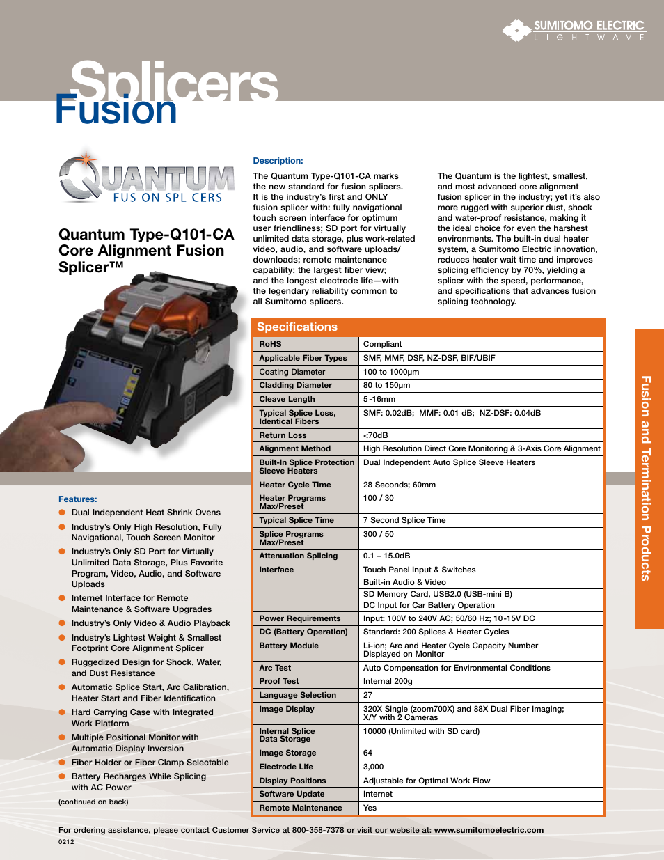 Atec Sumitomo_QuantumTypeQ101-CA User Manual | 2 pages