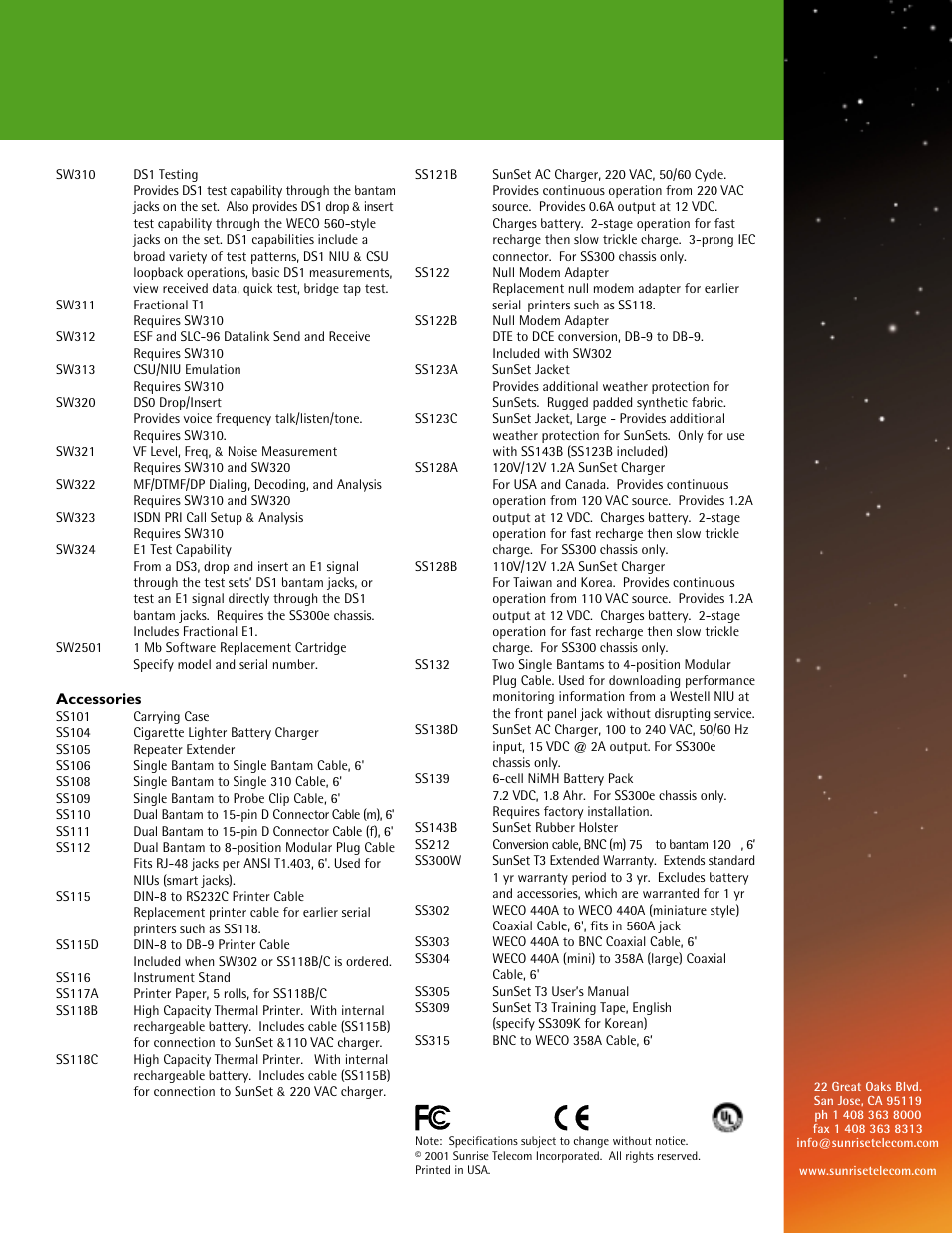 Atec Sunrise-Telecom-SUNSET-T3 User Manual | Page 4 / 4