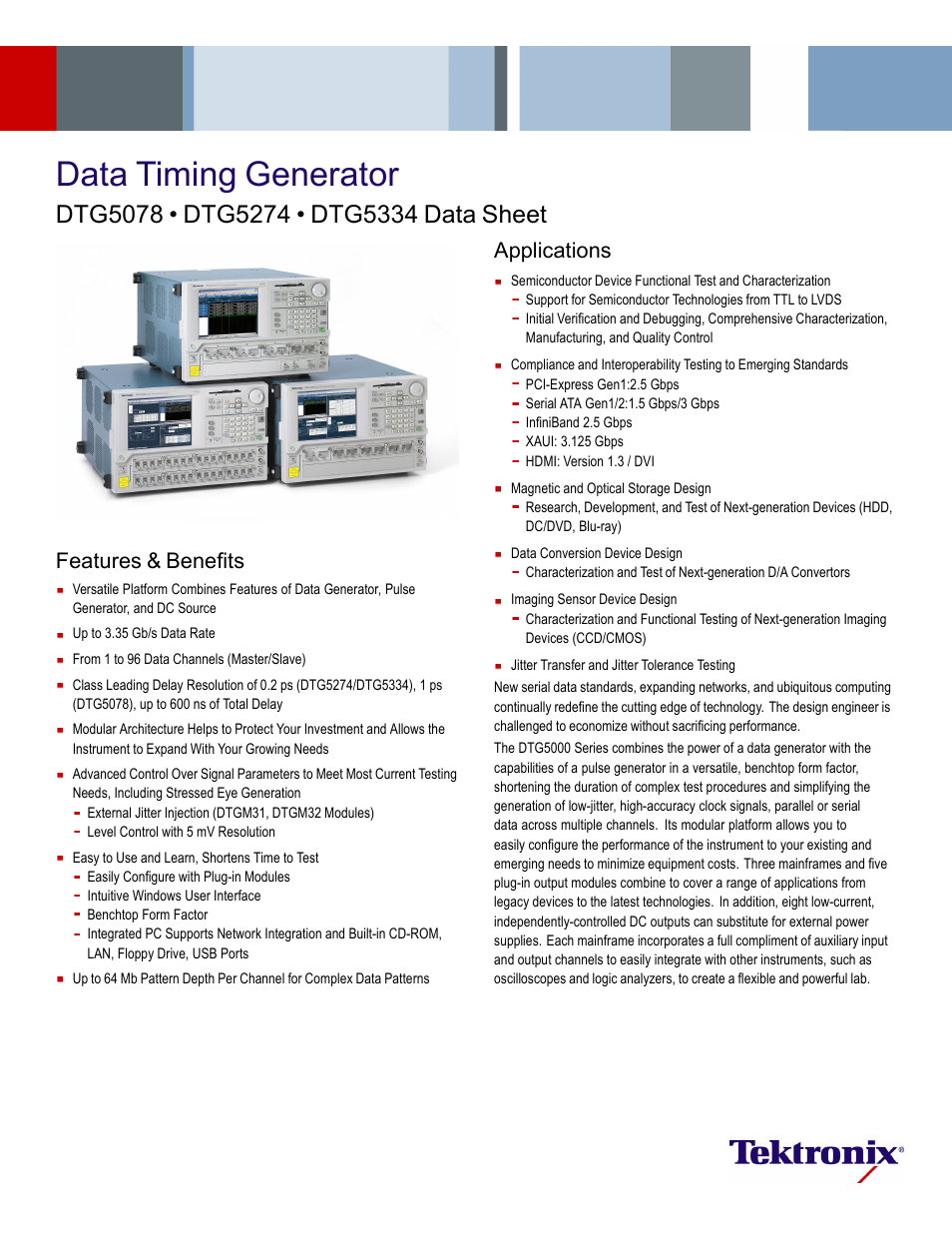 Atec Tektronix-DTG5334 User Manual | 12 pages