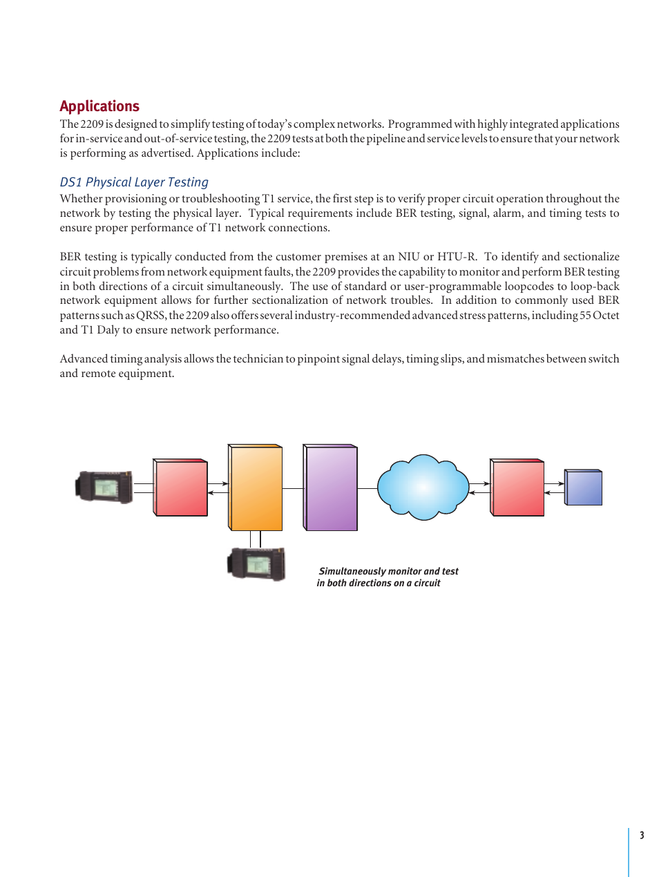 Applications, Ds1 physical layer testing | Atec TTC-2209 User Manual | Page 3 / 11