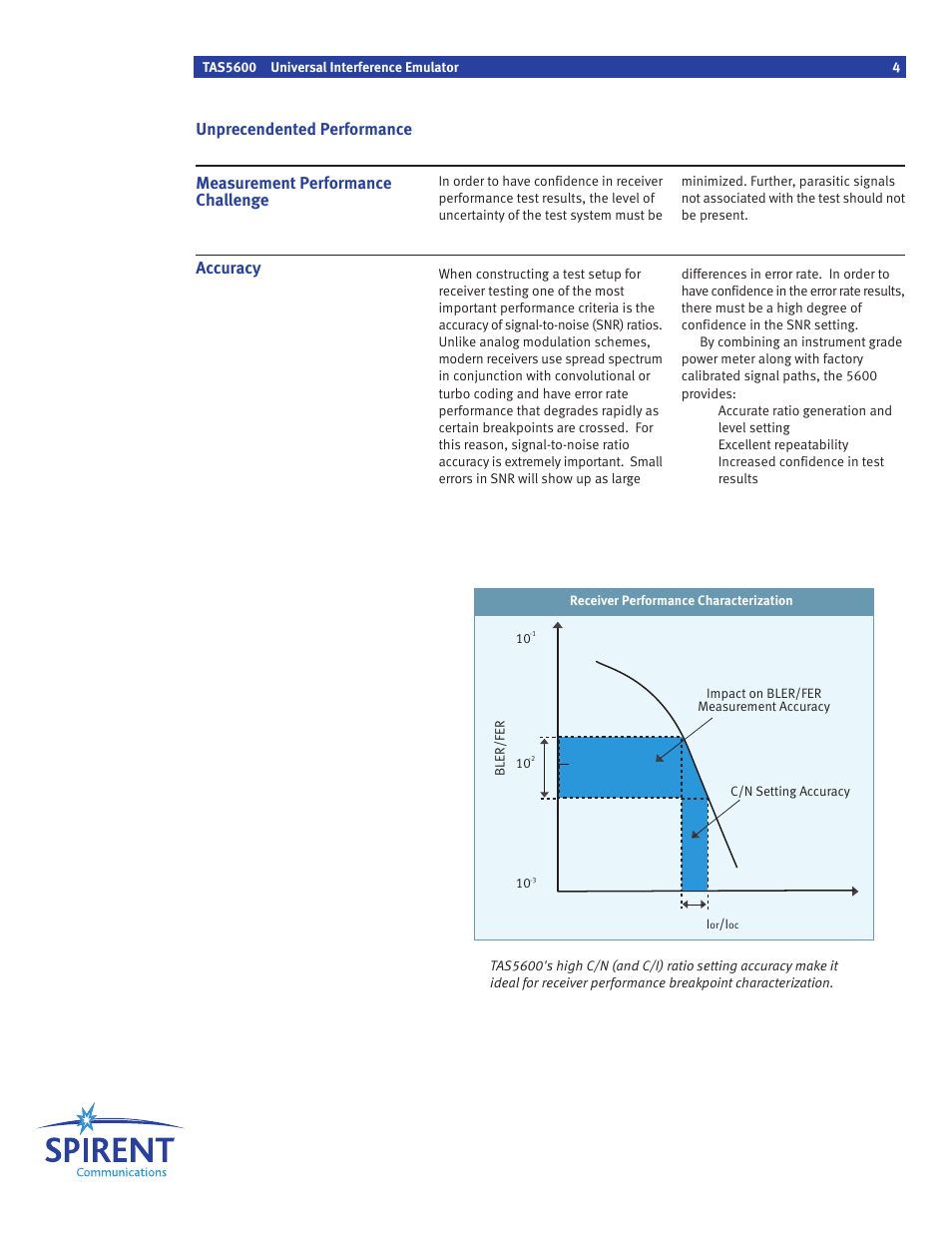 Unprecendented performance, Accuracy, Measurement performance challenge | Atec Spirent-TAS5600 User Manual | Page 4 / 12