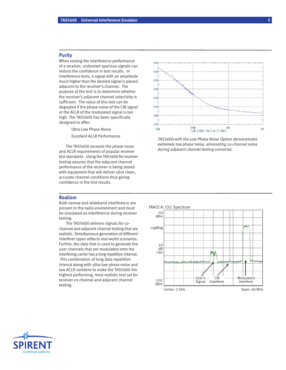 Purity, Realism | Atec Spirent-TAS5600 User Manual | Page 5 / 12