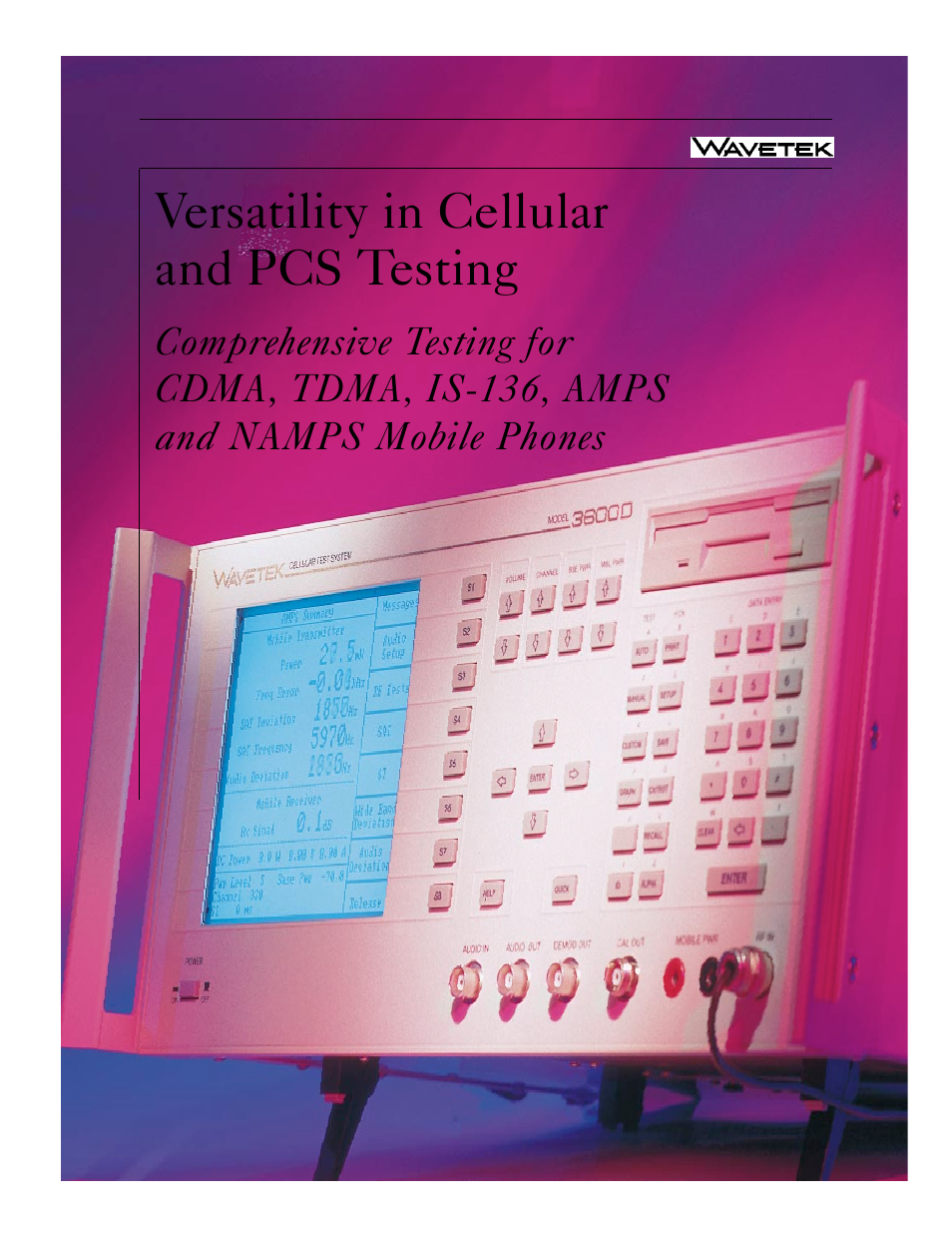 Versatility in cellular and pcs testing | Atec Wavetek-3600D User Manual | Page 6 / 6