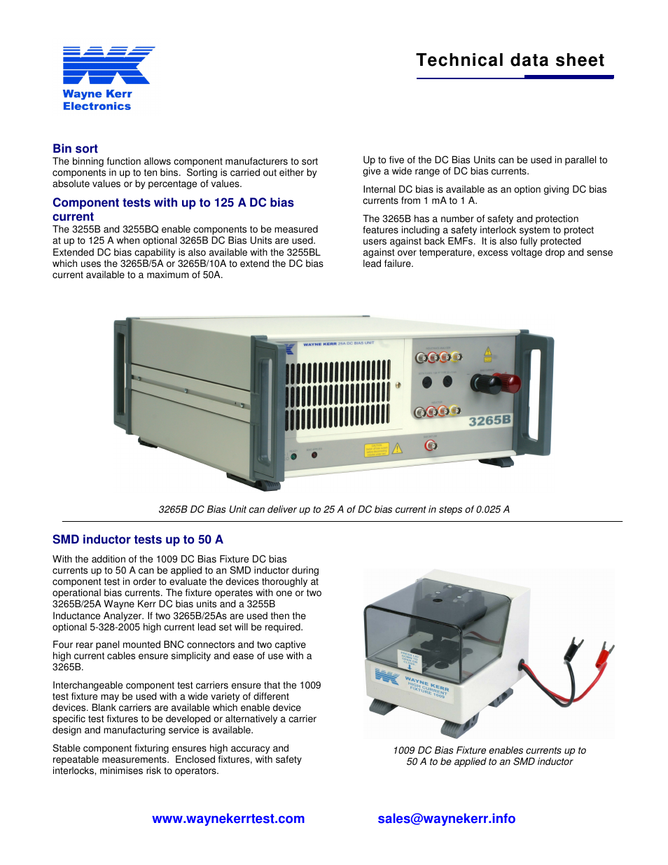 Technical data sheet | Atec Wayne-Kerr-3255B User Manual | Page 2 / 4