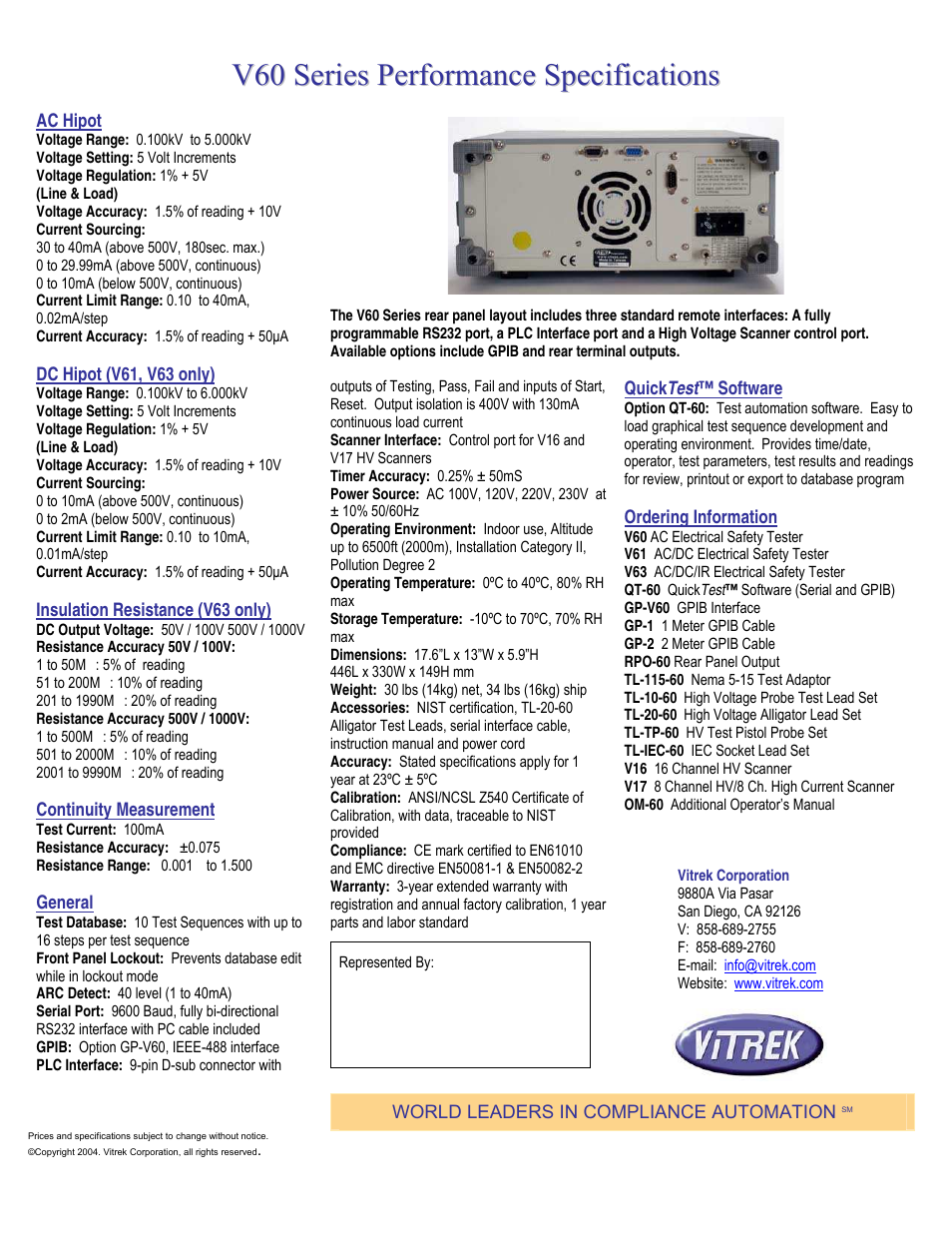 Atec Vitrek-V60 Series User Manual | Page 2 / 2