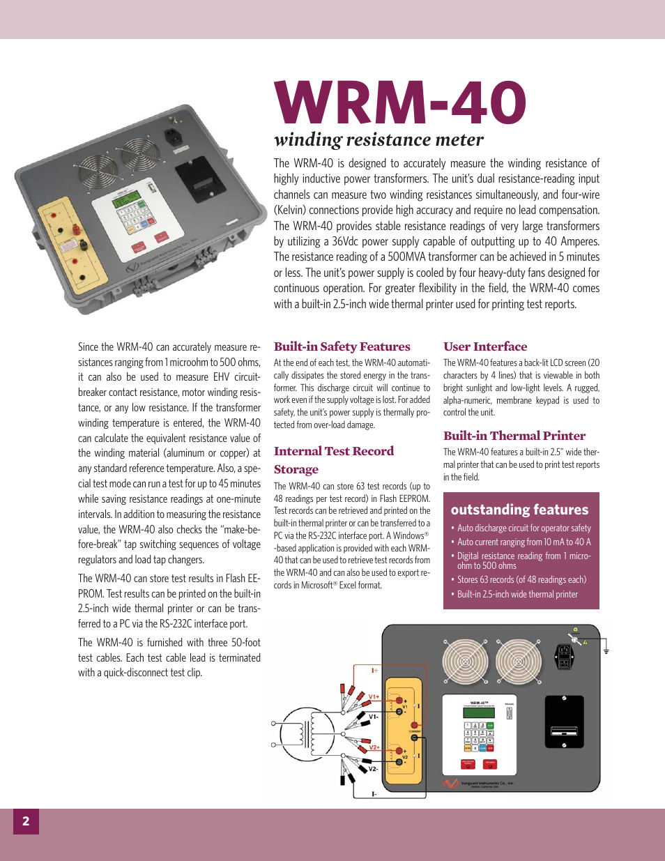 Wrm-40, Winding resistance meter | Atec Vanguard_WRM-40 User Manual | Page 2 / 4