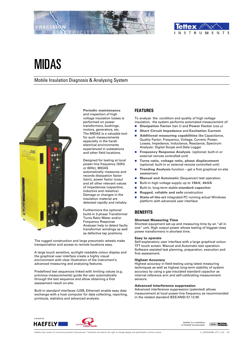 Atec Tettex-MIDAS-288x Series User Manual | 6 pages