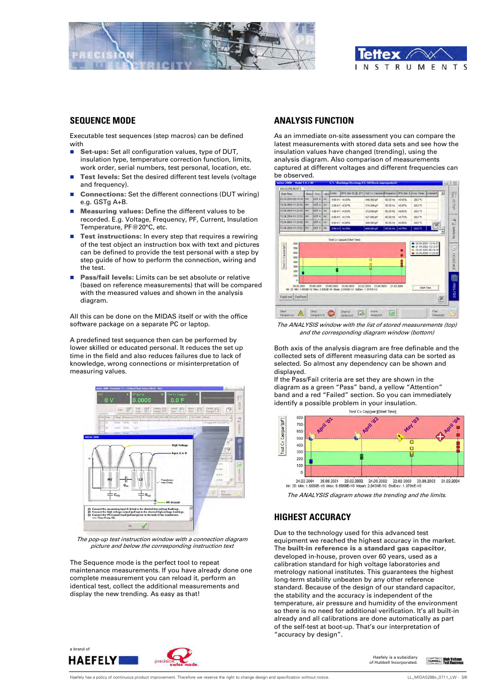 Sequence mode, Analysis function, Highest accuracy | Atec Tettex-MIDAS-288x Series User Manual | Page 3 / 6