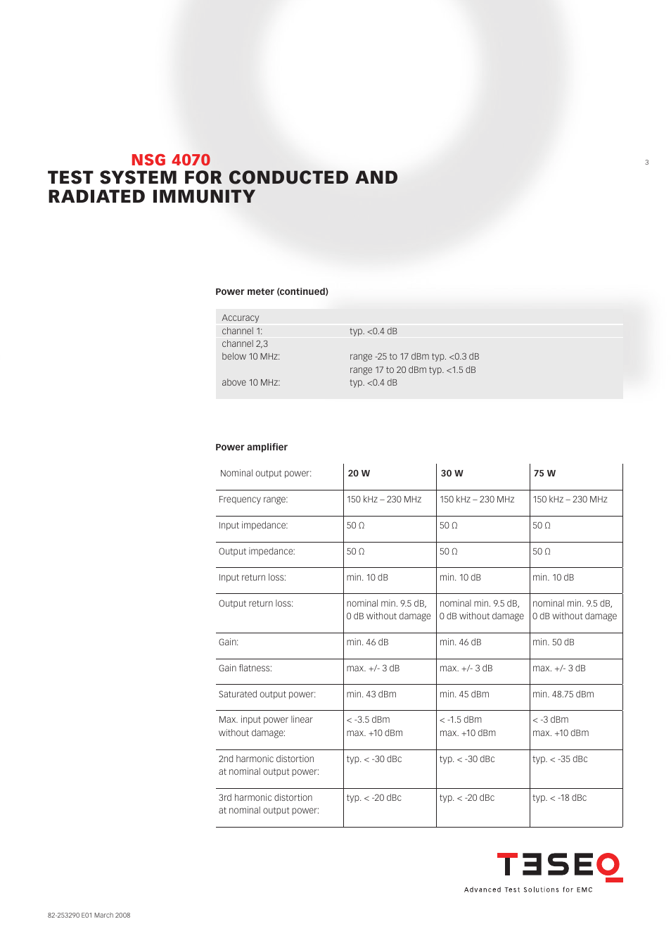 Test system for conducted and radiated immunity, Nsg 4070 | Atec Teseq-Schaffner-NSG4070-75 User Manual | Page 3 / 12