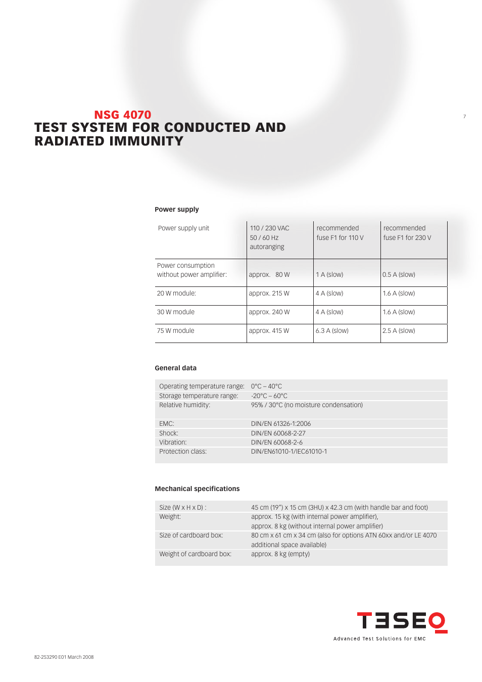 Test system for conducted and radiated immunity, Nsg 4070 | Atec Teseq-Schaffner-NSG4070-75 User Manual | Page 7 / 12