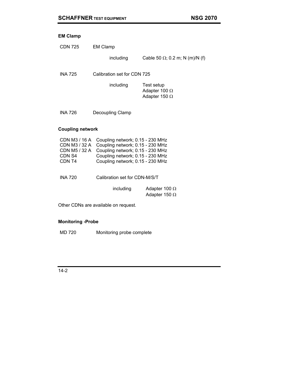 Atec Teseq-Schaffner-NSG2070 User Manual | Page 4 / 4