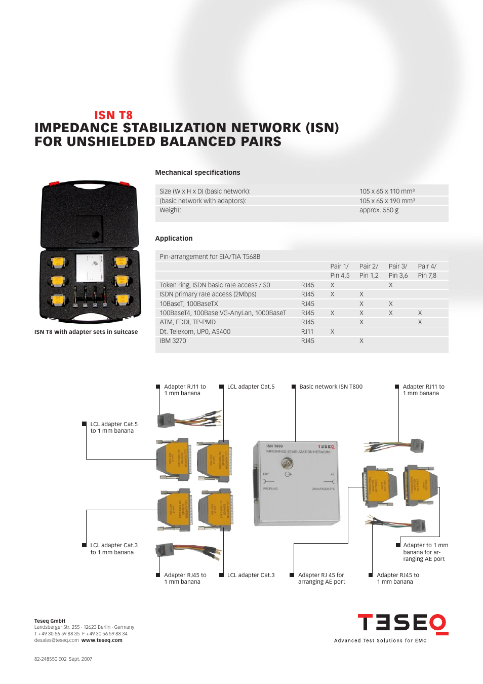 Isn t8 | Atec Teseq-Schaffner-ISN-T8 User Manual | Page 2 / 2