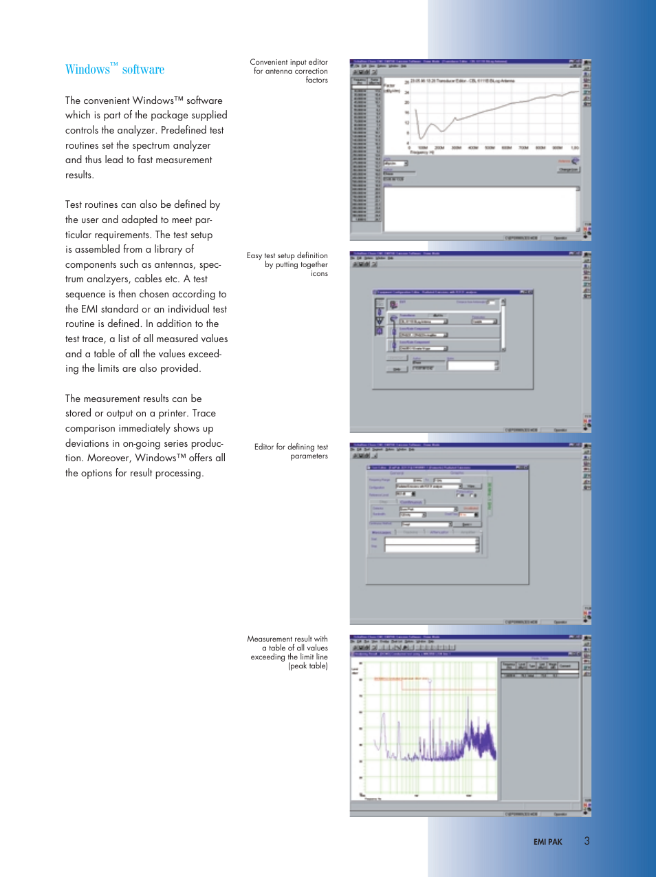 Windows, Software | Atec Teseq-Schaffner-Emipak User Manual | Page 3 / 4