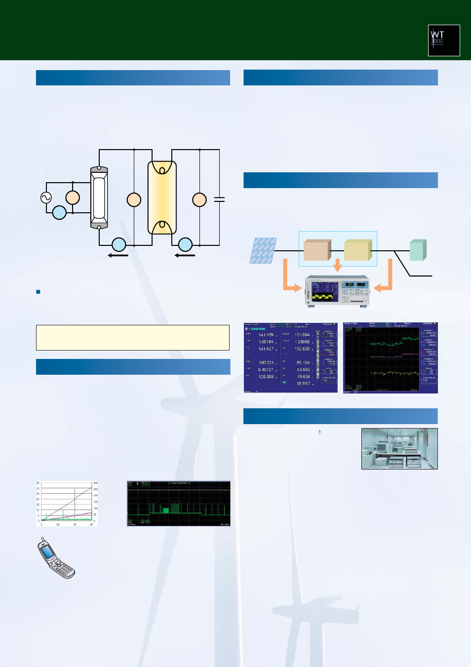 Evaluation of lighting devices, Measurement of power consumption in mobile phones, High accuracy measurements of transformers | Reference equipment for power calibration | Atec Yokogawa-WT3000 User Manual | Page 7 / 20