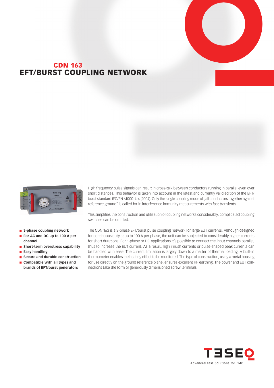 Atec Teseq-CDN 163 User Manual | 2 pages