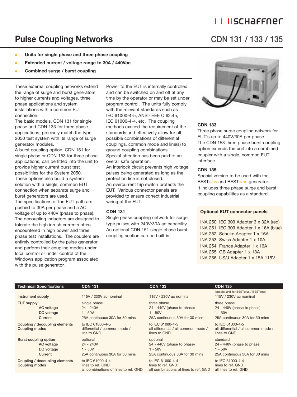 Atec Teseq-Schaffner-CDN131-CDN133-CDN135 User Manual | 1 page