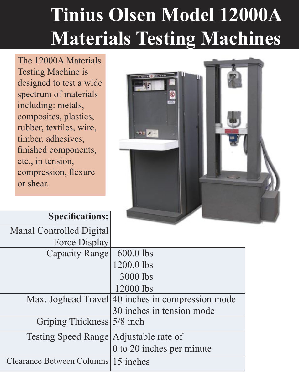 Atec Tinius-Olson-12000A User Manual | 1 page