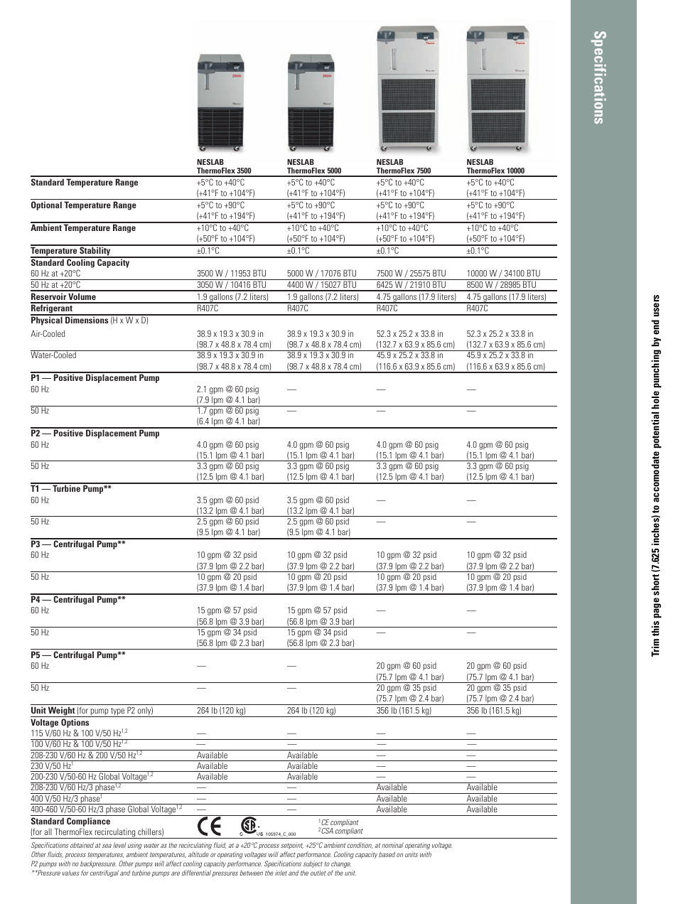 Sp e c ifi c a tio n s | Atec Thermo-Neslab-ThermoFlex Series User Manual | Page 5 / 6