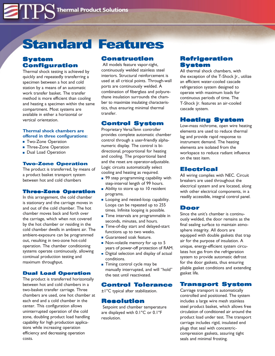 Standard features | Atec Tenney-T-Shock-JR User Manual | Page 3 / 4